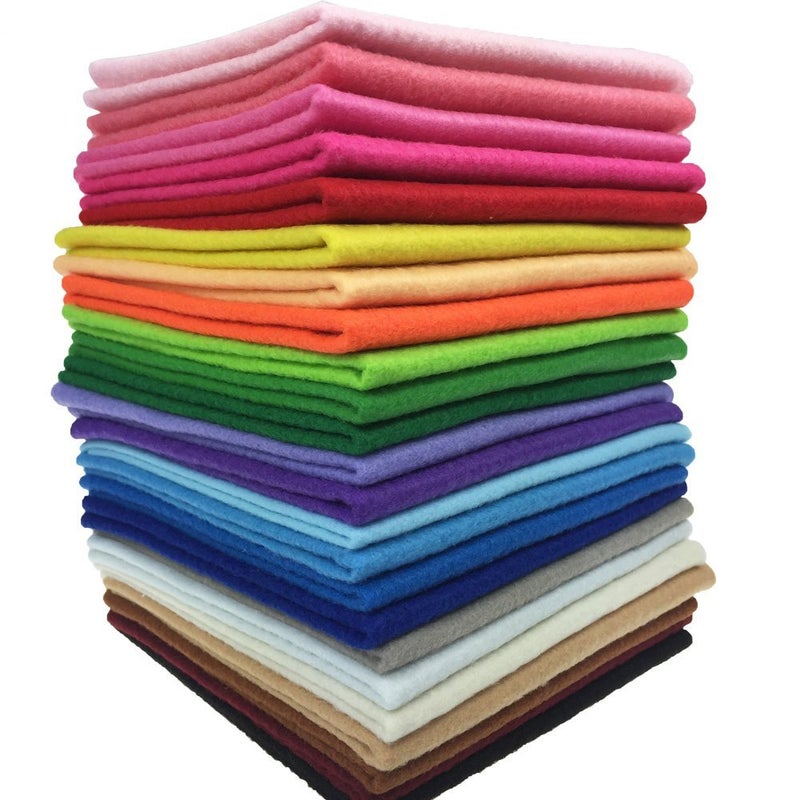 flic-flac 24pcs Thick 1.4mm Soft Felt Fabric Sheet Assorted Color Felt Pack DIY Craft Sewing Squares Nonwoven Patchwork (30 * 30cm) - Image 4